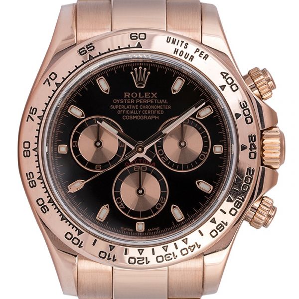 Rolex Daytona 18ct Everose Gold Black/Pink Dial 116505
