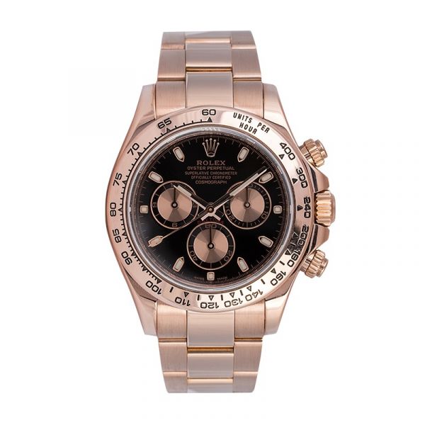 Rolex Daytona 18ct Everose Gold Black/Pink Dial 116505