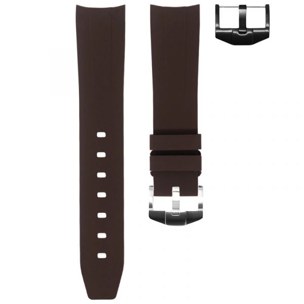 Horus Rubber Strap for Rolex Watches 20mm lug width - Espresso Brown