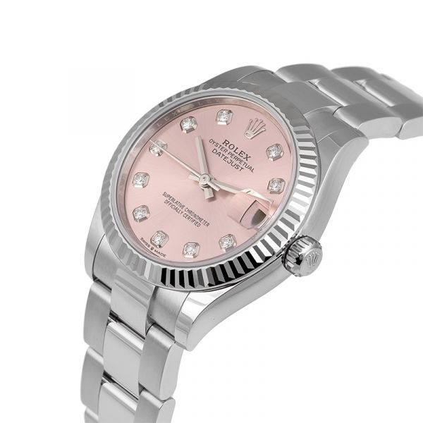 Rolex Datejust 31 Steel Pink/Diamonds Dial Oyster 278274 Watch
