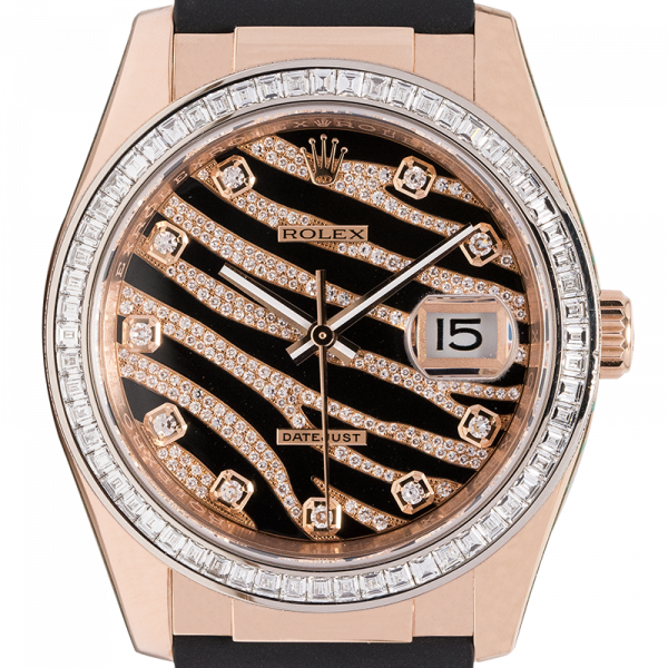 Rolex Datejust 36 zebra/black diamond dial bezel 116185BBR