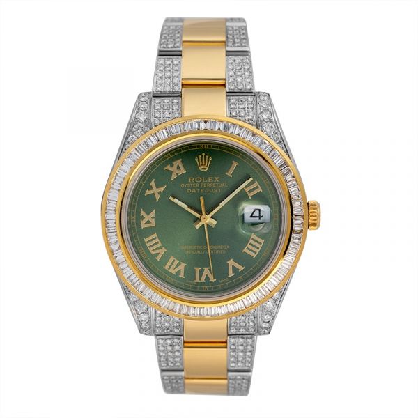 Custom Diamond Set Rolex Datejust II Steel and Yellow Gold 116333 Watch