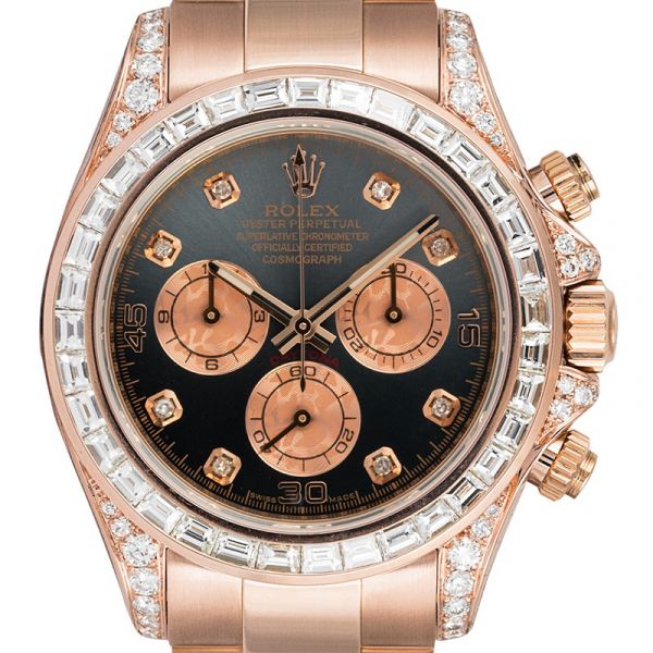 Custom Diamond Set Rolex Daytona 18ct Everose Gold 116505 Watch