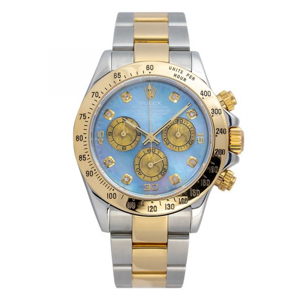 Rolex Daytona Steel and Yellow Gold with Custom Mother or Pearl Dial 116523