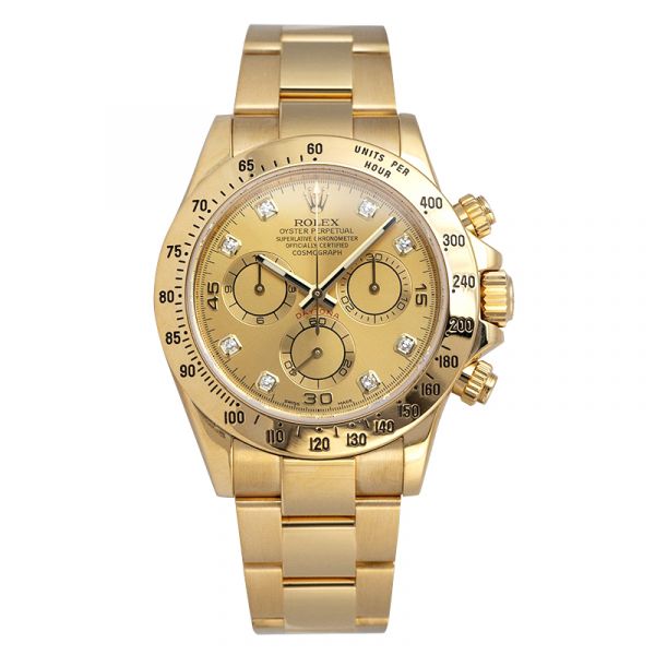 Rolex Daytona Yellow Gold Champagne/Diamond Dial 116528 Watch