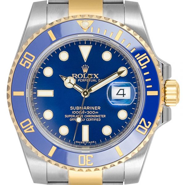 Rolex Submariner Date 18ct Yellow Gold and Stainless Steel Blue/indexes 116613LB