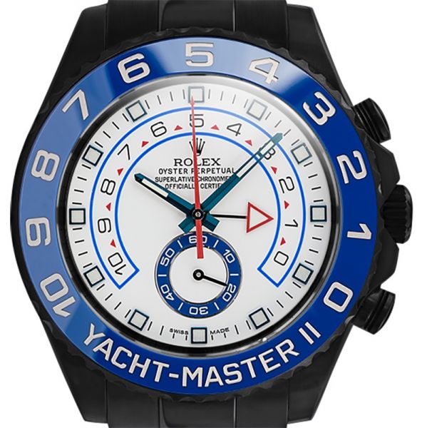 Custom Black PVD Rolex Yacht-Master II Stainless Steel White Dial 116680