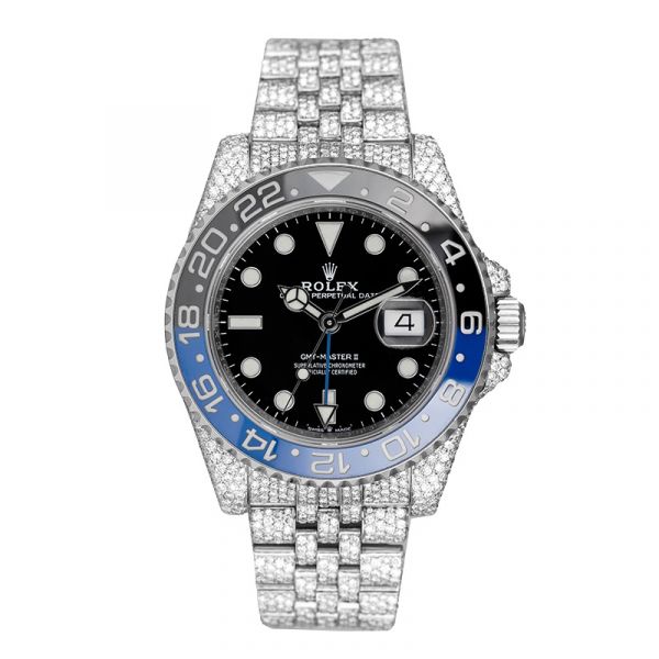Custom Diamond Set Rolex GMT-Master II 116710BLNR Jubliee