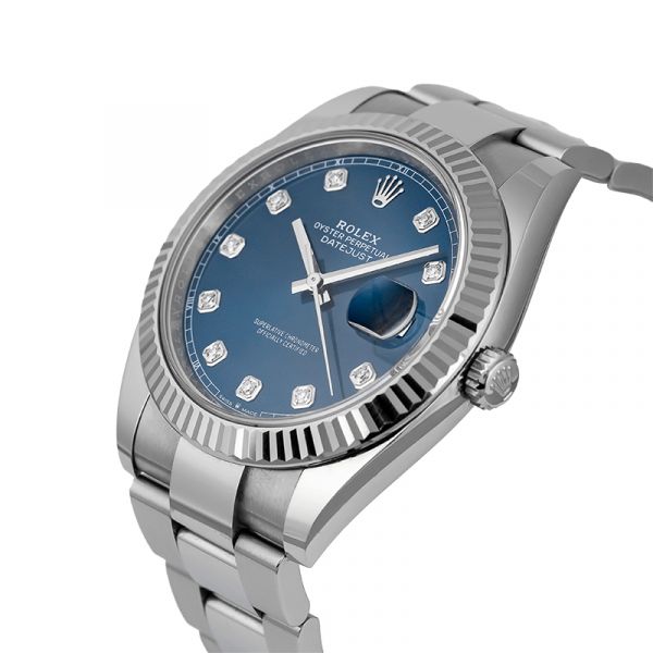 Rolex Datejust 41 Stainless Steel Blue/Diamonds Dial 126334