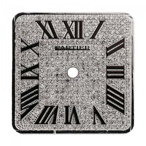 Cartier Santos 100 Large Diamond Pavé/Black Roman Numerals Custom Dial