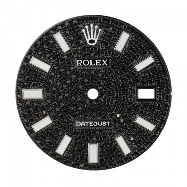 Rolex DateJust 41mm Black Diamond Pavé Custom Dial