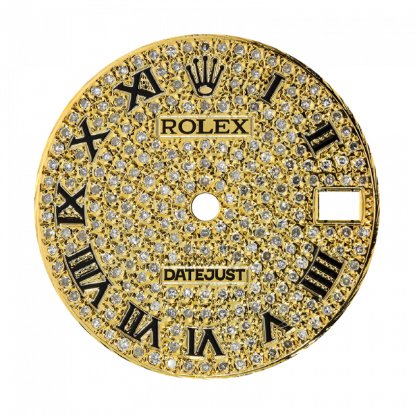 Rolex DateJust 31mm Gold Diamond Pavé Custom Dial