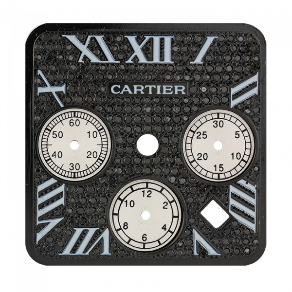 Cartier Santos 100 Chrono XL Black Diamond Pavé/White Dial