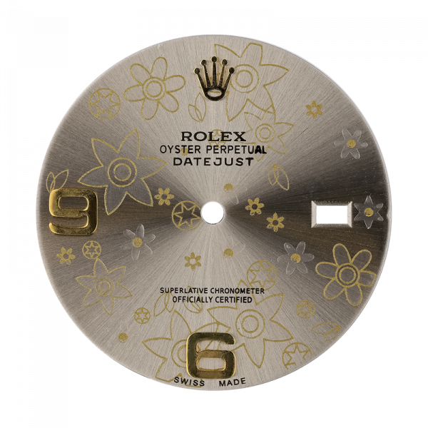 Rolex DateJust 36mm Gold Floral Print Custom Dial