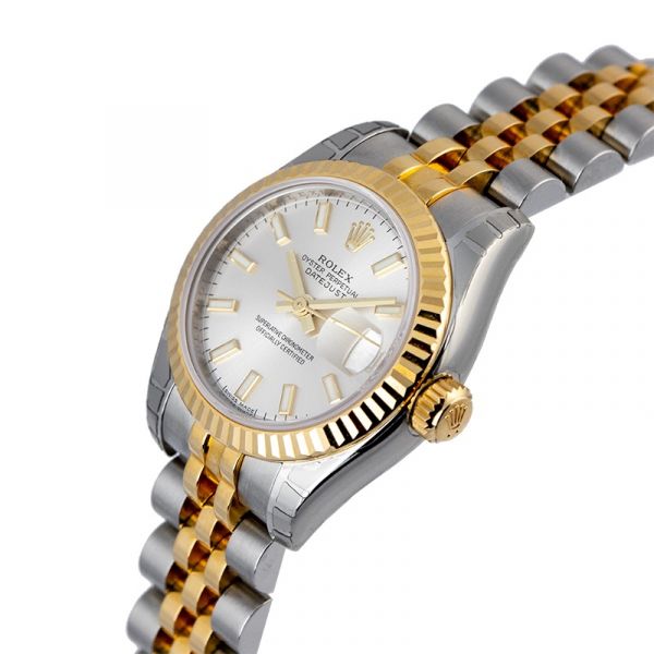 Rolex Lady DateJust 26mm Steel and Yellow Gold Silver Dial 179173