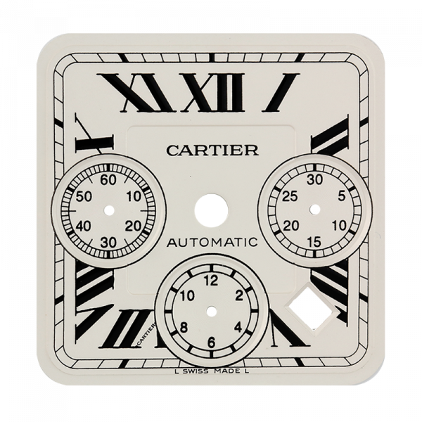 Cartier Santos 100 Chrono XL White/Black Roman Numerals Custom Dial