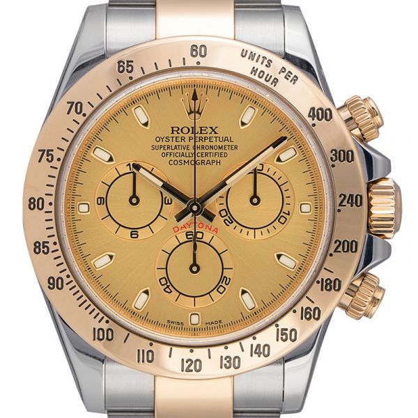 Rolex Cosmograph Daytona Steel and 18ct Yellow Gold Champagne/Index 116523