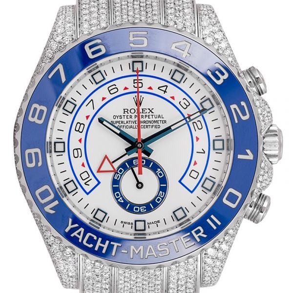 Custom Diamond Set Rolex Yacht-Master II Stainless Steel 116680 Watch