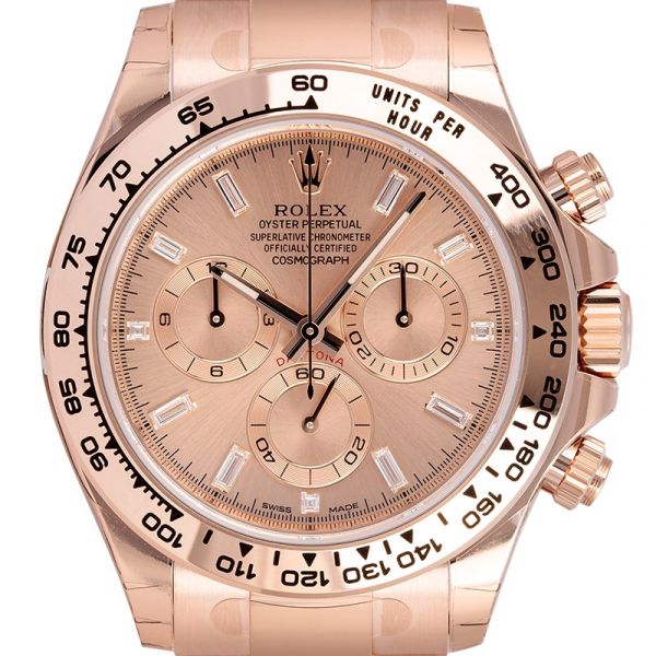 Rolex Daytona Oyster Perpetual 40mm 18ct Everose Gold Pink/Diamonds Dial 116505 Watch