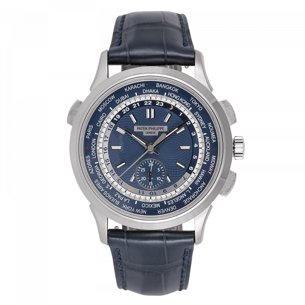Patek Philippe Complications White Gold Blue Leather Strap 5930G-001