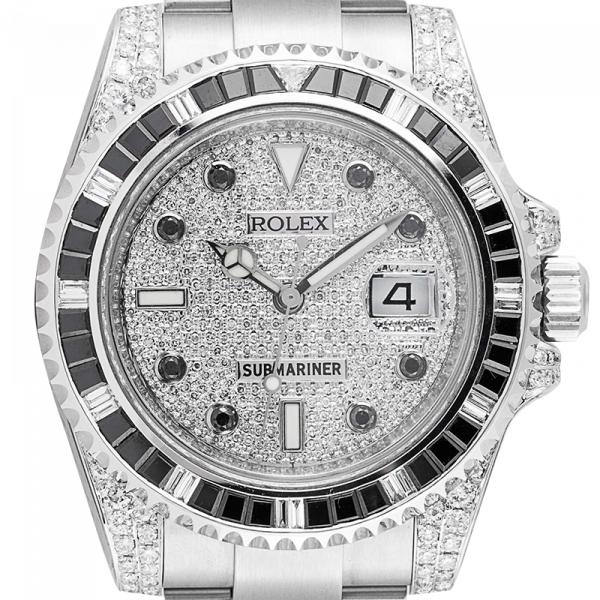 Rolex Submariner Date Stainless Steel Diamond Set with Custom PavE Dial 116610LN