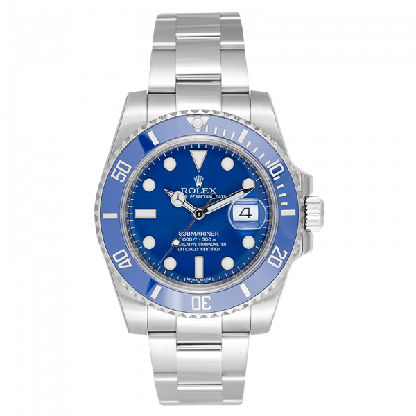 Rolex Submariner Date 18ct White Gold Watch Blue Dial 116619LB