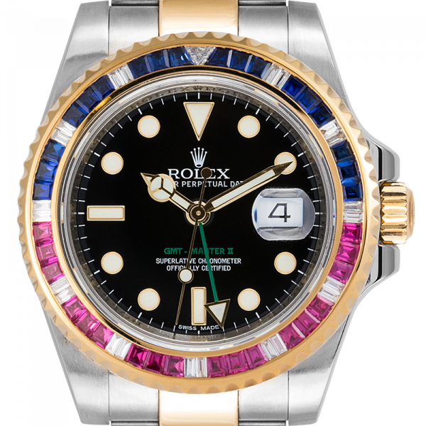 Rolex GMT-Master II Steel and Yellow Gold with custom Pepsi bezel 116713LN