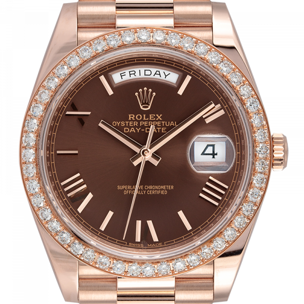 Rolex Day-Date 40 18ct Everose Gold with Custom Bezel 228235