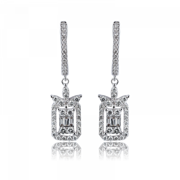 Custom 18ct White Gold Earrings set with diamonds