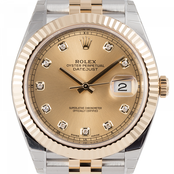 Rolex Datejust II 41 Steel and Yellow Gold Champagne/Diamonds Jubilee 126333