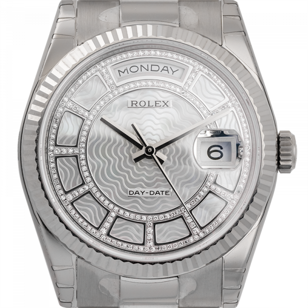 Rolex Day-Date 36 White Gold White Carousel Dial 118239