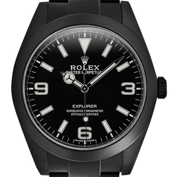 Custom Black PVD Rolex Explorer Black Dial 214270