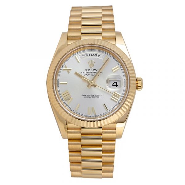 Rolex Day-Date 40 18ct Yellow Gold Silver/Roman Dial 228238 Watch