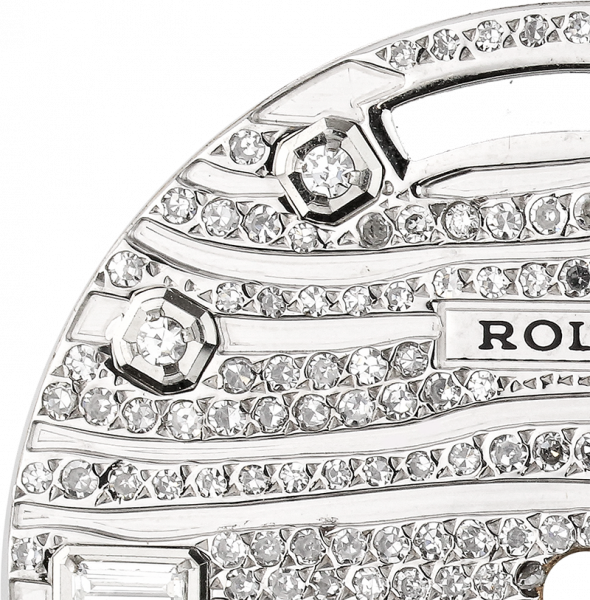 Rolex Day-Date 41mm Steel Wave Design Diamond Set Custom Dial