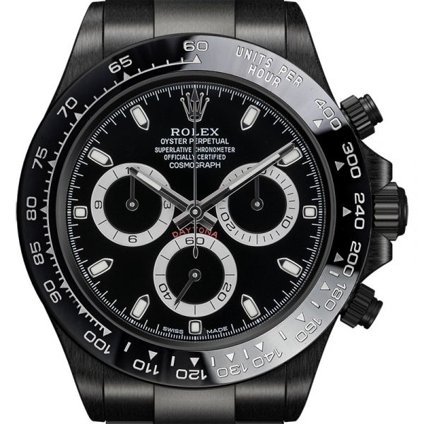 Custom Black PVD Rolex Daytona Black Dial 116500LN Watch