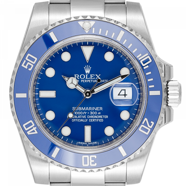 Rolex Submariner Date 18ct White Gold Watch Blue Dial 116619LB