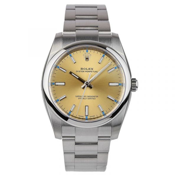 Rolex Oyster Perpetual 34mm Champagne/Index Oyster 114200
