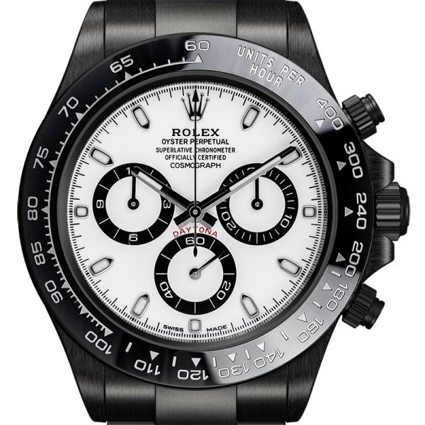 Custom Black PVD Rolex Daytona White Dial 116500LN Watch