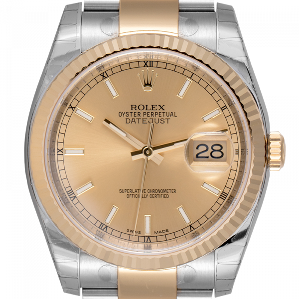 Rolex DateJust 36 Steel & Yellow Gold Champagne Dial Oyster 116233