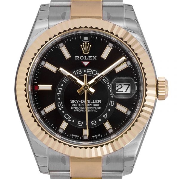 Rolex Sky-Dweller Steel & Yellow Gold Black/Index Markers Dial 326933