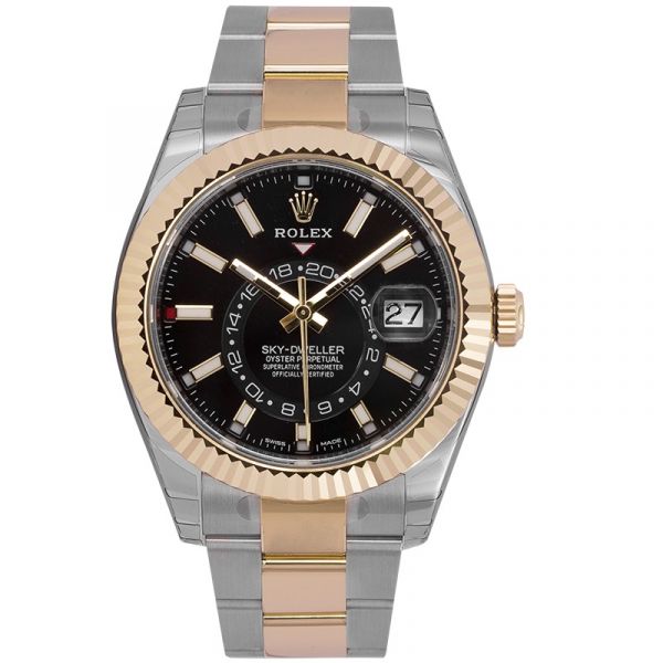 Rolex Sky-Dweller Steel & Yellow Gold Black/Index Markers Dial 326933