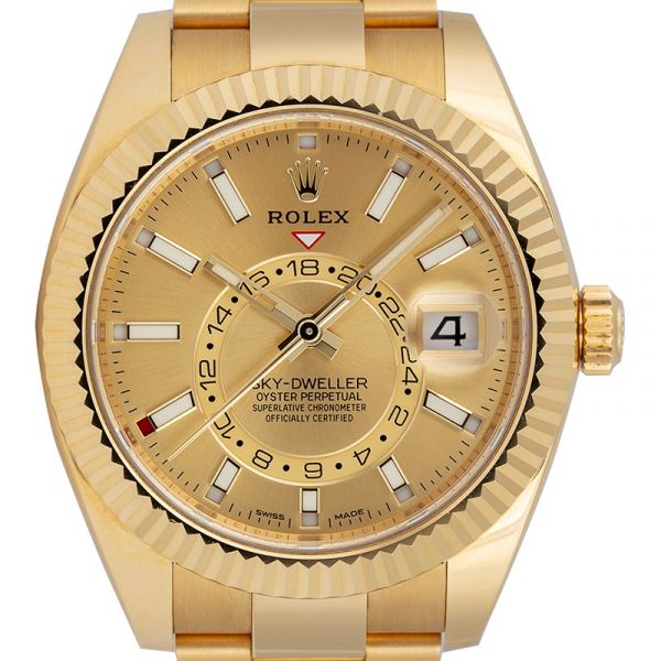 Rolex Sky-Dweller 18ct Yellow Gold Champagne/Index 326938 Watch