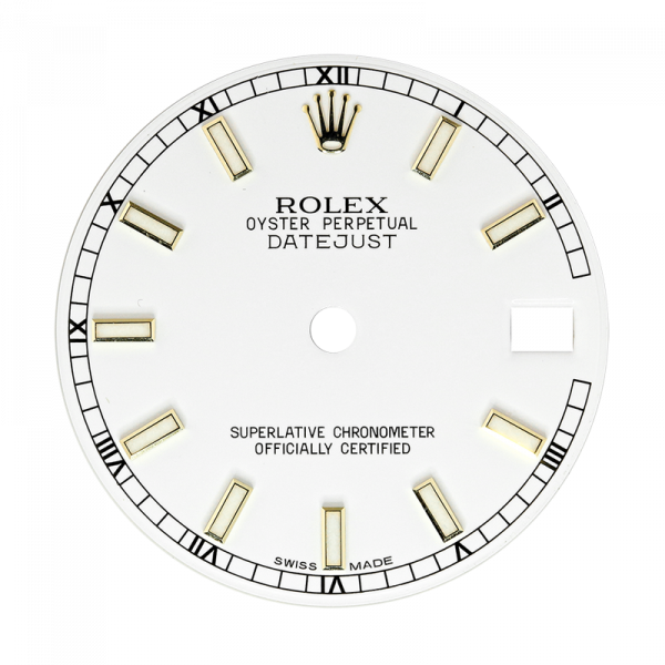 Rolex DateJust 31mm White/Gold Index Original Factory Dial