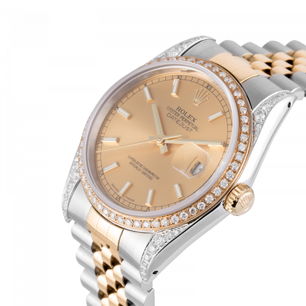 Rolex Datejust 36 Bi-Metal Jubilee Diamond Set Custom Watch 116203