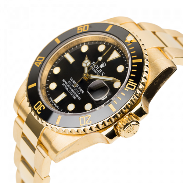 Rolex Submariner 18ct Yellow Gold Black Dial And Bezel 116618LN