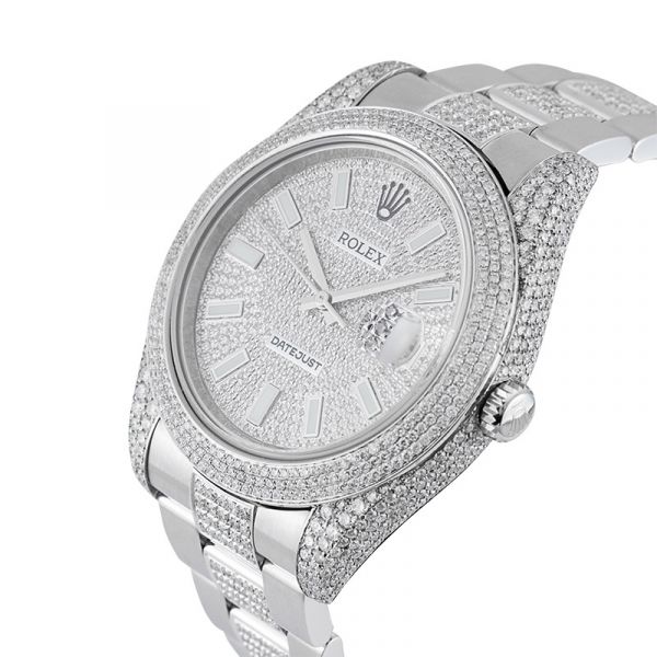 Rolex Datejust 41mm Stainless Steel Diamond Set with Diamond PavE Dial 116334