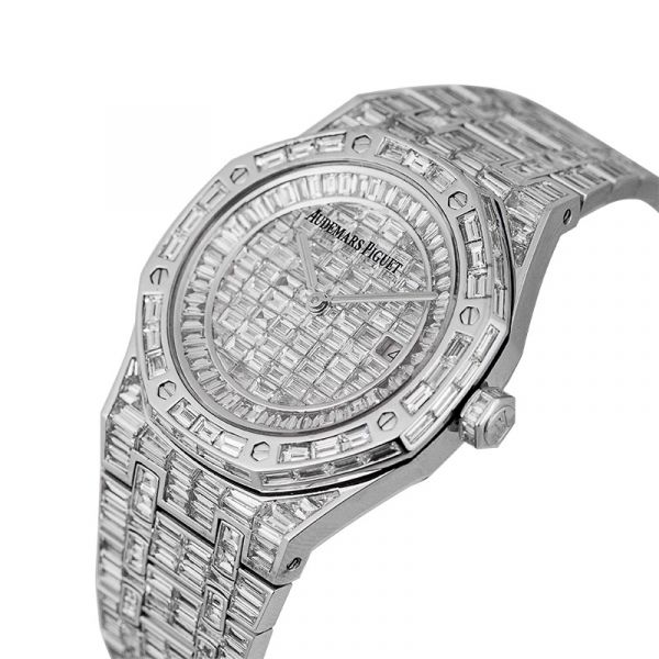 Custom Diamond Set Audemars Piguet Royal Oak 41 Baguette Diamonds Watch