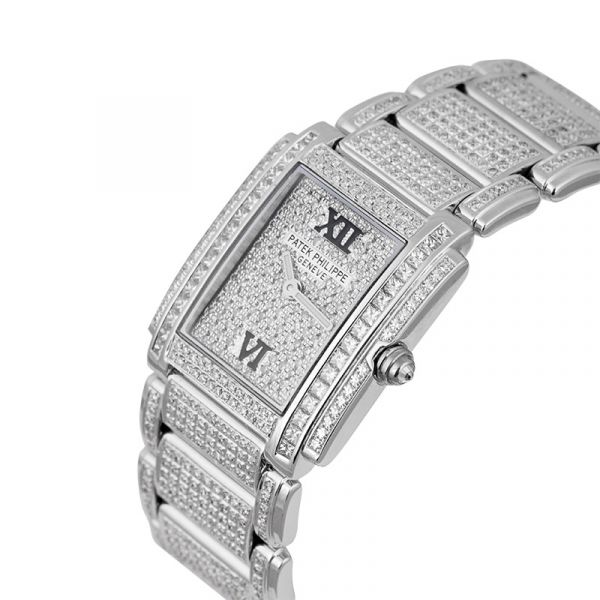 Custom Diamond Set Patek Philippe Twenty 4 White Gold 4910/20G-001 Watch