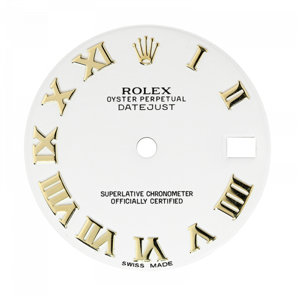 Rolex DateJust 31mm White/Gold Roman Numeral Original Factory Dial