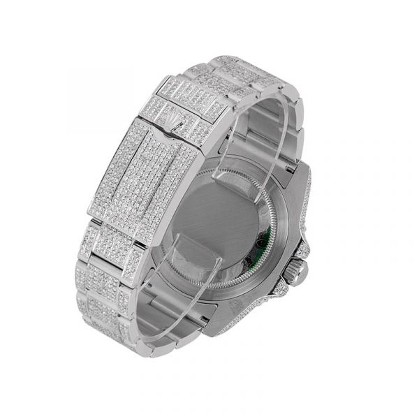 Full Custom Diamond Set Rolex GMT-Master II 116710LN with Diamond Paved Custom Dial
